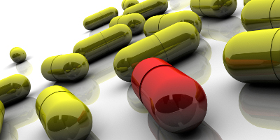 3d Capsulles on white background